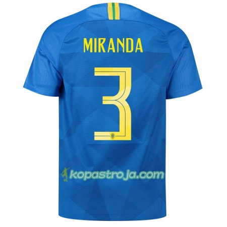 Billiga Fotbollströjor Brasilien Miranda 3 VM 2018 Borta tröja